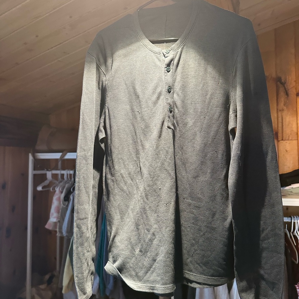 Men's Gray Henley Shirt